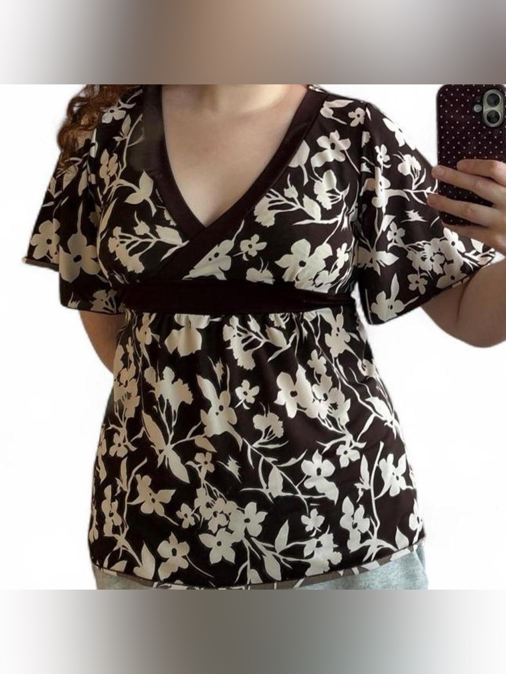 Vintage Y2K IN9 International Newport Group Floral Empire Waist Top